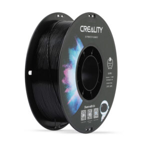 Spool of black Creality CR-TPU 1.75mm 3D printer filament on a white background