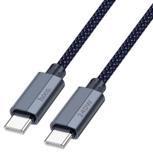 Hoco U134 240W Type-C to Type-C cable with durable braided design for fast charging.