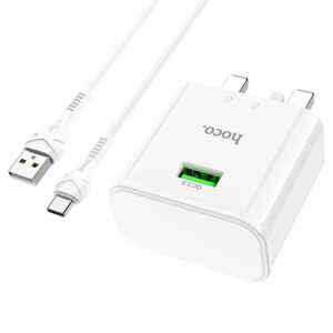 Hoco C92B 18W QC3.0 Charger set with Type-C cable and UK plug