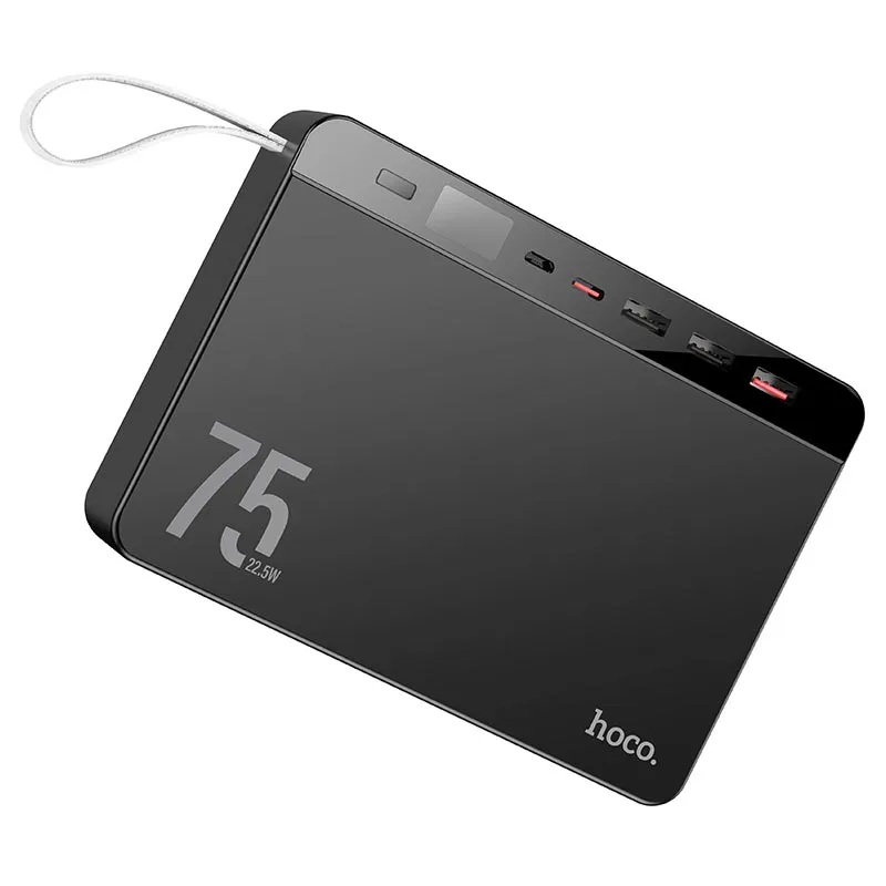 HOCO Power Bank with Display J94 Overlord 75000mAh 22.5W - Black - Image 2