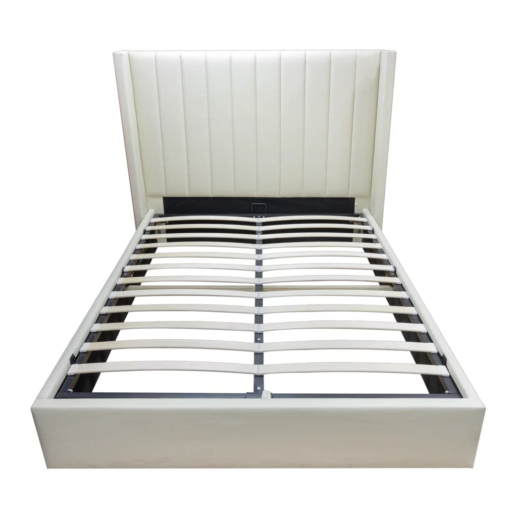 Cushion Bed Queen With Storage Model:4242G upholstered grey frame with storage drawers
