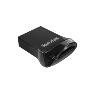 SanDisk Ultra Fit 128GB USB 3.2 flash drive shown in a compact, low-profile design.