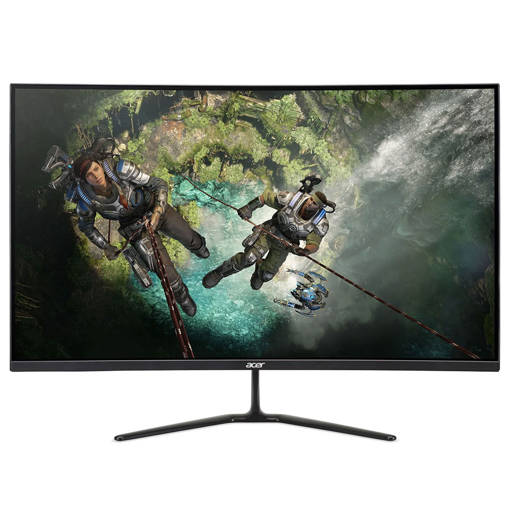 Acer Nitro 31.5-inch ED320QR S3 curved gaming monitor displayed on a desk.