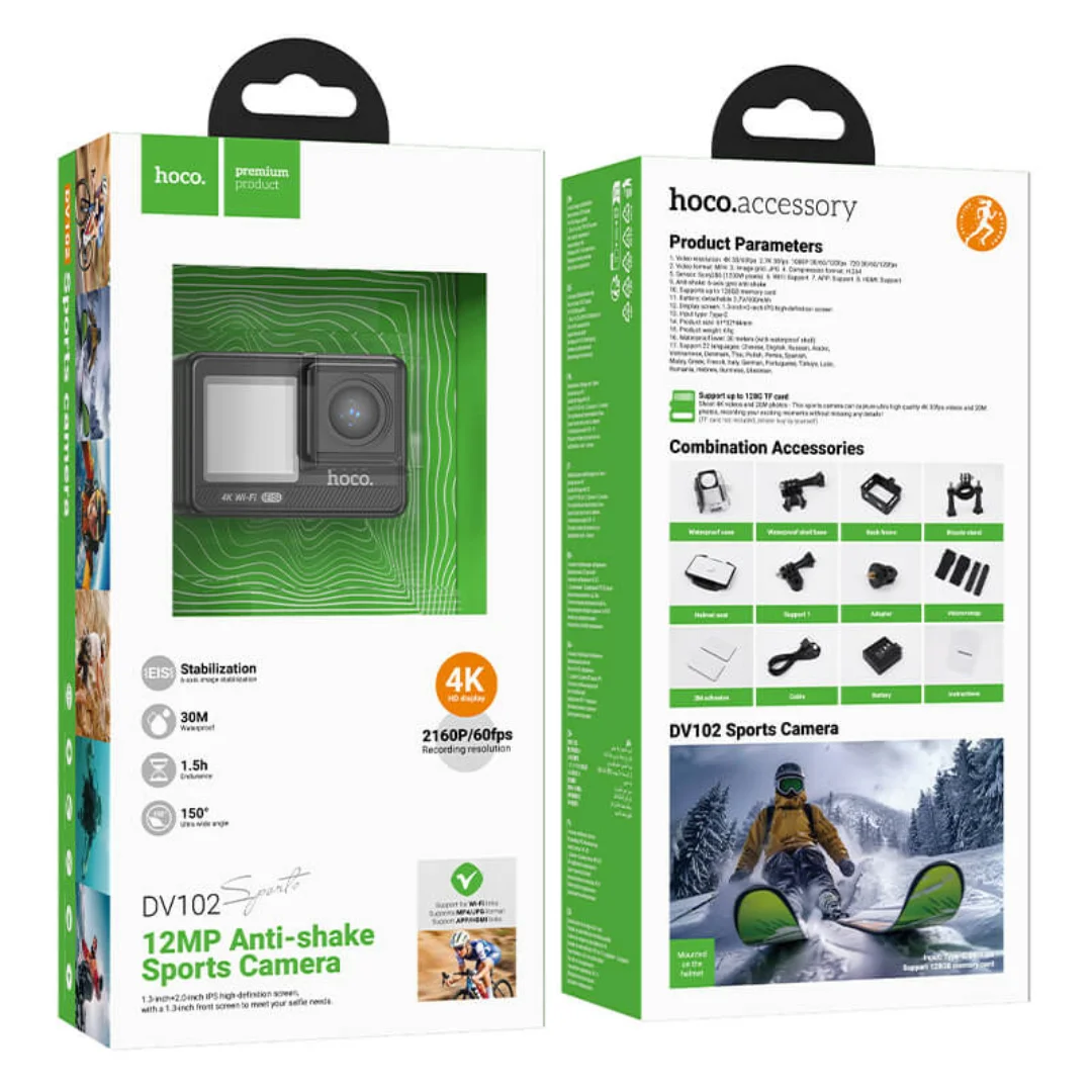 Hoco DV102 4K Anti-Shake Sports Camera - Image 6