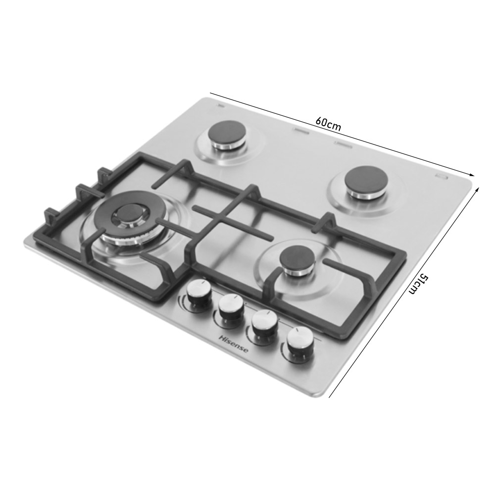 Hisense 4 Burner Gas hob – Stainless steel HHU60GAGR - Image 4