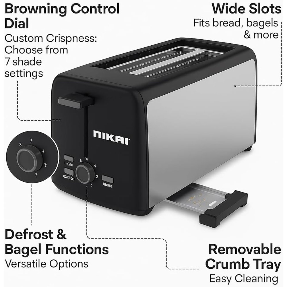 Nikai Bread toaster NBT666S1 - Image 4