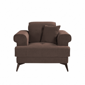 Koumo Sofa Fabric 1 Seater Model KM-172330 featuring a sleek minimalist design and soft-touch fabric upholstery in a professional living room setting
