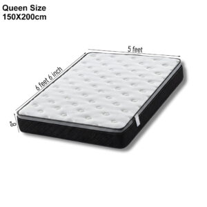 Roll Spring Mattress (Queen) 150 × 200 × 20CM showcasing a high-quality knit cover and a medium-firm spring core for spacious, comfortable rest