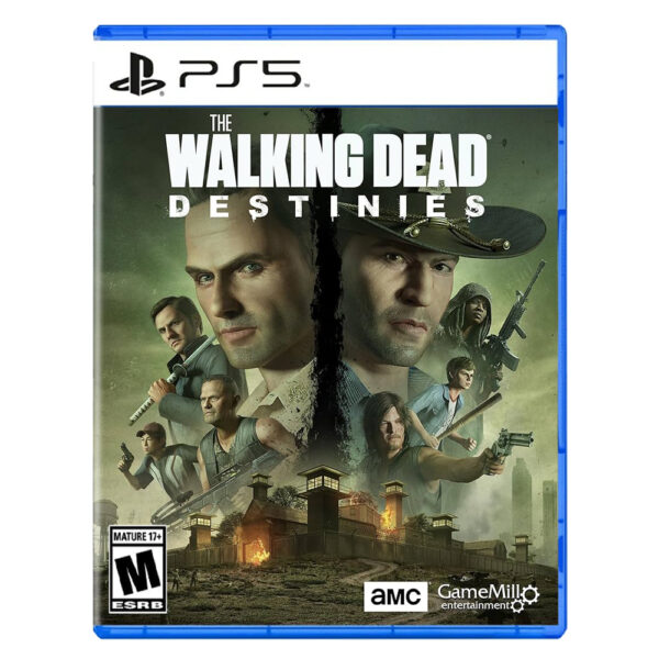 The Walking Dead: Destinies PS5 game box art featuring iconic characters.