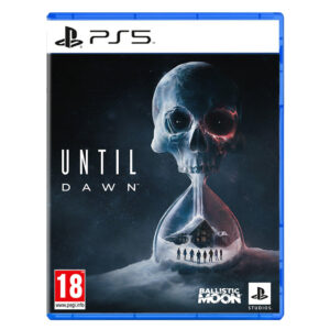 The official game cover art for Until Dawn on PS5 featuring a dark, atmospheric horror aesthetic.