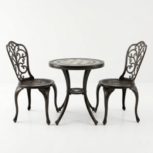 Garden Table With Chair Colour: Coffee