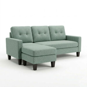 Koumo Corner Sofa Reversible With Ottoman Color: 5092-b-8 Green Model: KM-172157
