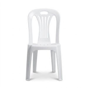 Plastic Chair White with a sleek matte finish and stackable design for easy storage