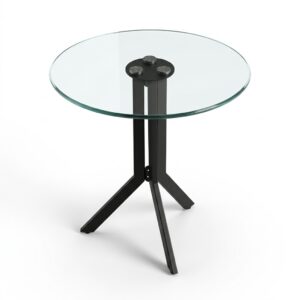 Glass Small Tea Table Model TB129 featuring a tempered glass top and minimalist base