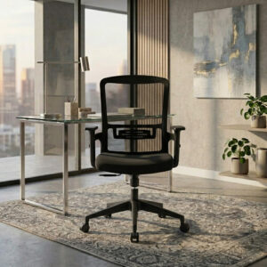 Classic Office Chair Black Model: 101B with comfortable padded seat and sturdy swivel base