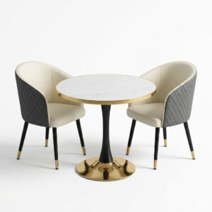 Round Tea Table With 2 Chairs Model: 888+K06