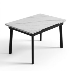 Extendable Dining Table Matte White No:23